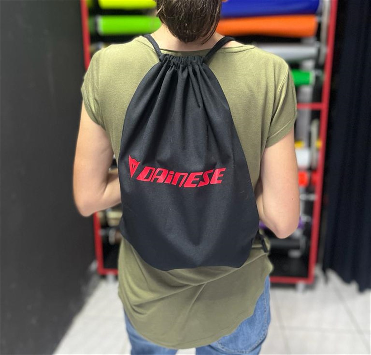 Dainese Yatay Yazı Ve Logo Baskılı Bez Çanta 