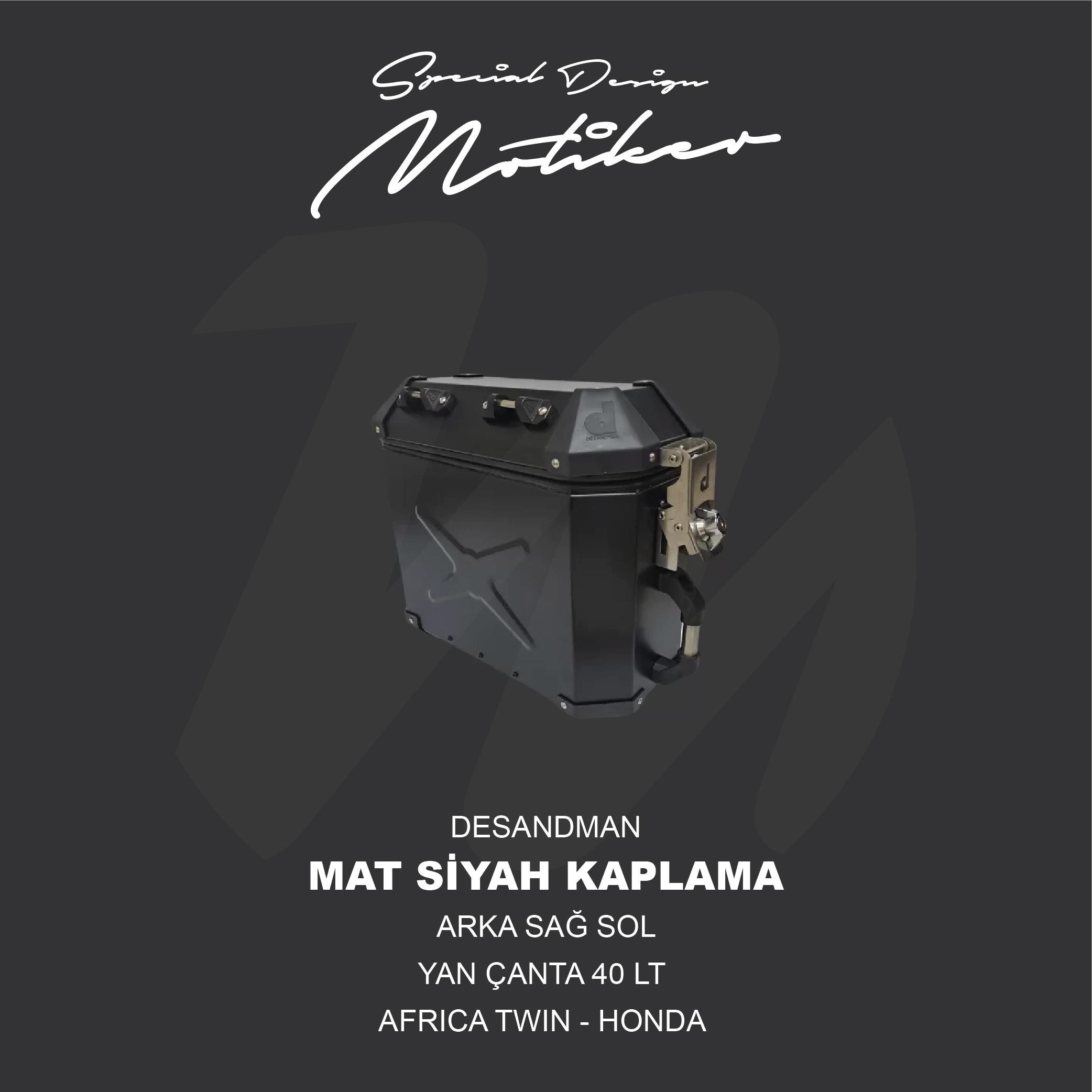 DESADMAN Desandman Honda Arka Sağ Sol Yan Çanta Mat Siyah Kaplama Sticker Etiket Modeli