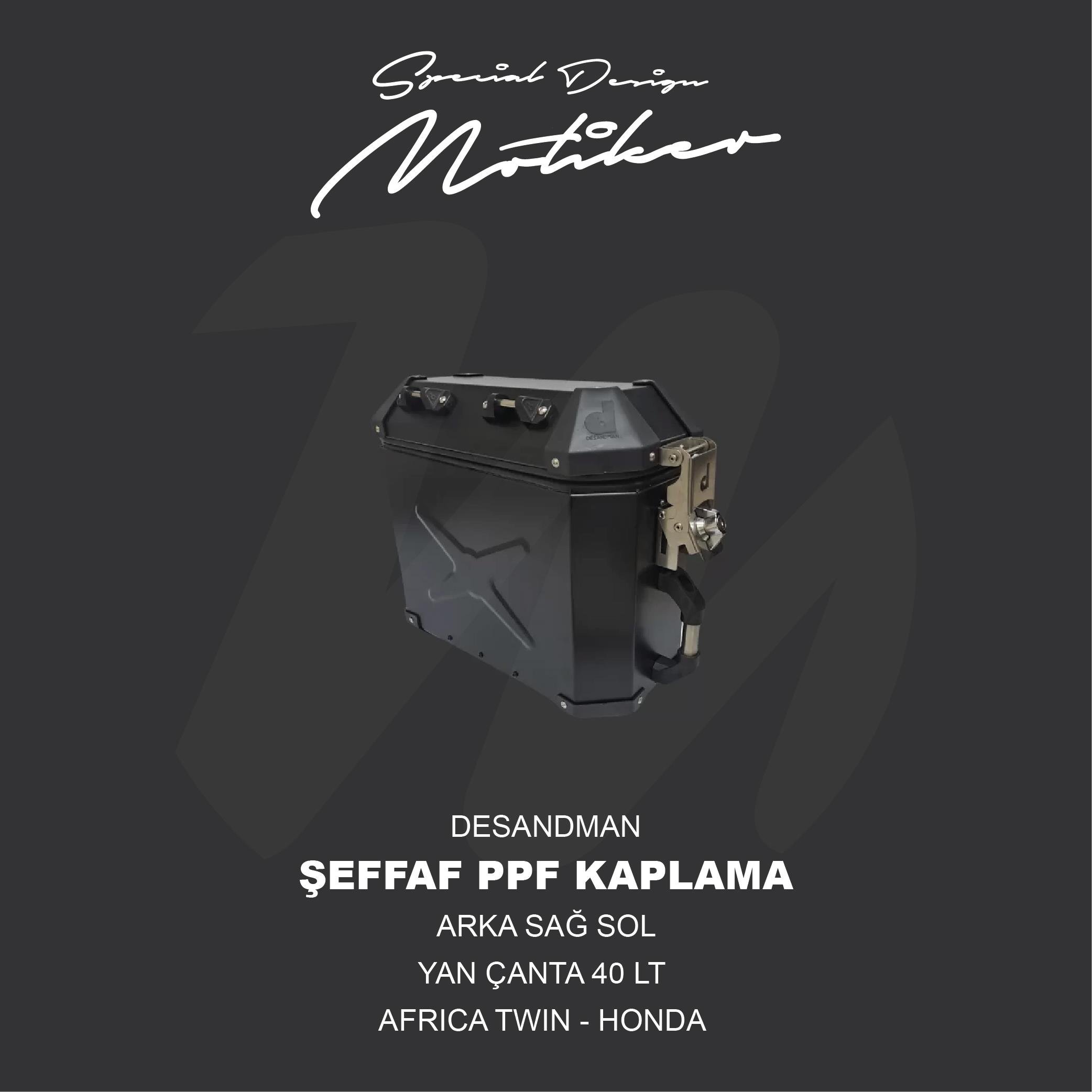 DESADMAN Desandman Honda Arka Sağ Sol Yan Çanta Şeffaf PPF Kaplama Sticker Etiket Modeli