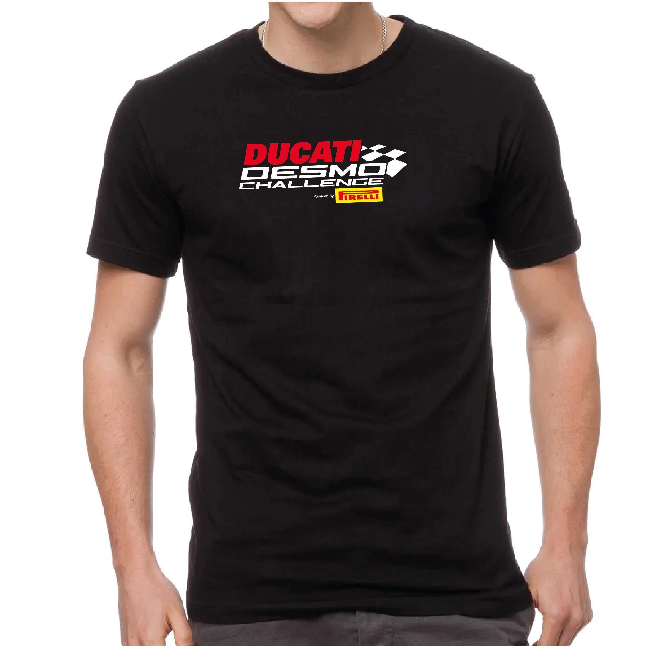 T-ShirtDucati Desmo Challenge Tasarım Motorcu Tişörtü Beyaz Kırmızı 