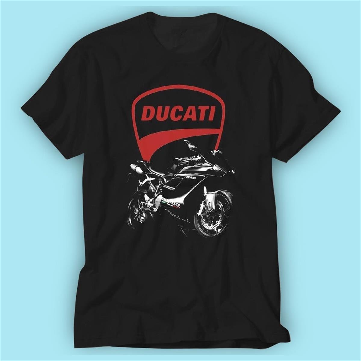 Ducati Motor Siyah Baskılı Tshirt Modeli