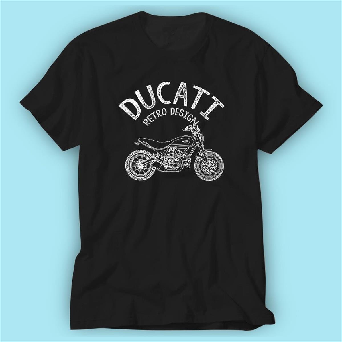 Ducati Retro Design Baskılı Tshirt Modeli