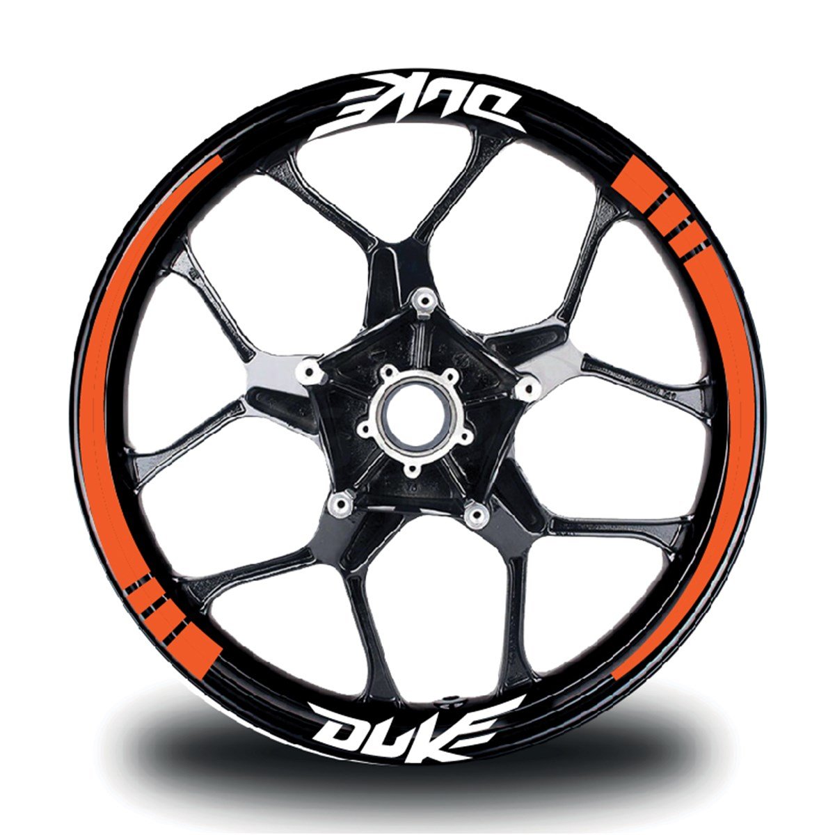 Duke Yazılı Uzun Üçgen Kesim KTM Şerit Jant Sticker Etiket Modeli