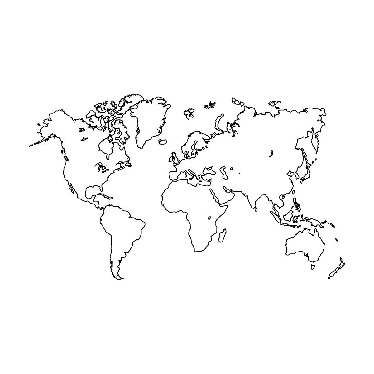 Dünya Haritası Mini Sticker Etiket Modeli