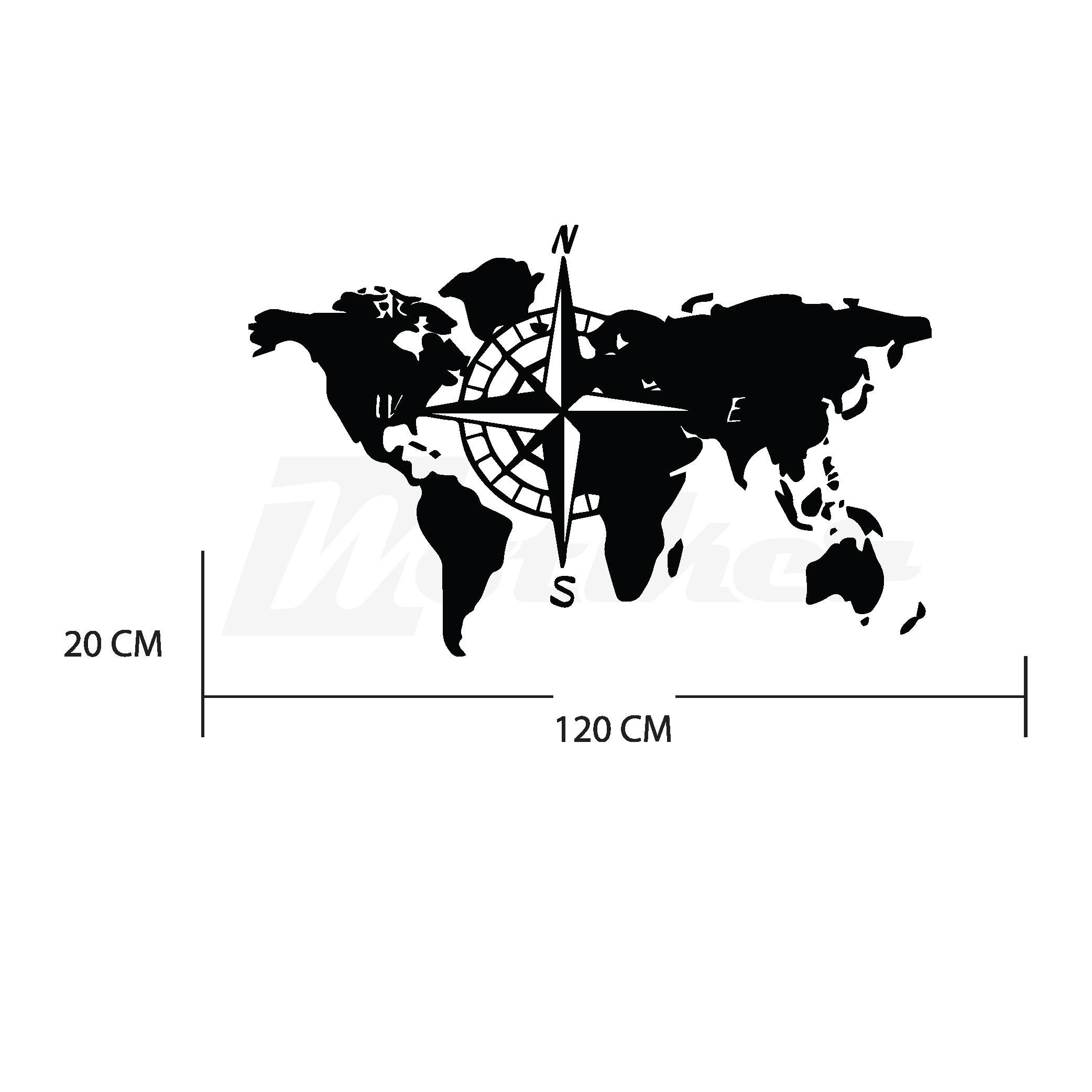 KaravanDünya Haritası ve Pusula Karavan Off Road Sticker Etiket