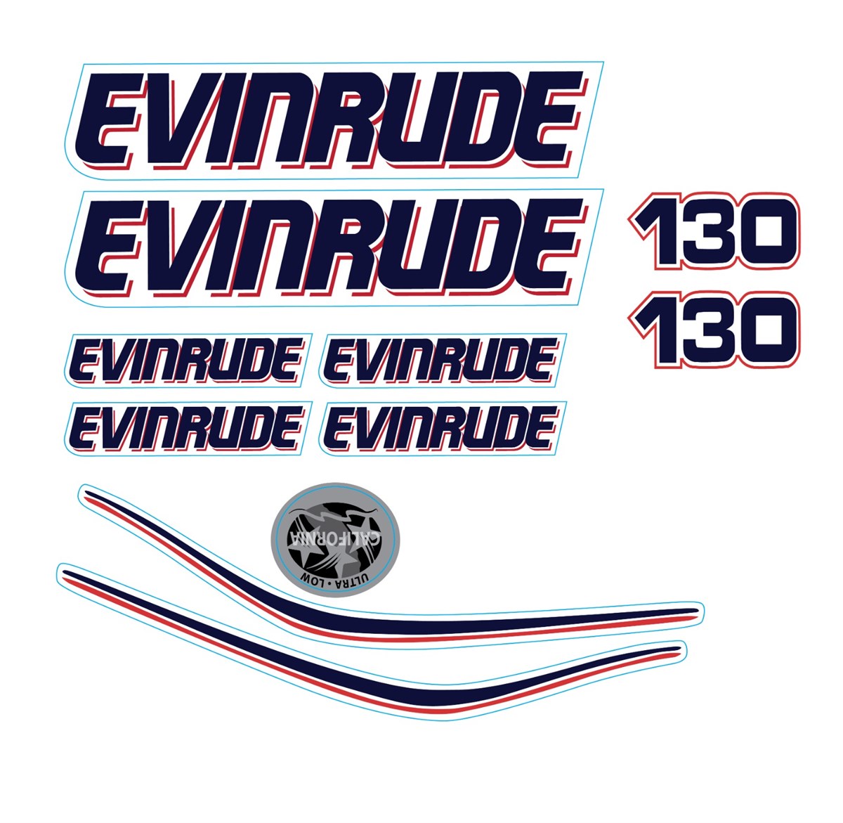 Evinrude 130 Hp Tekne Sticker Etiket Modeli