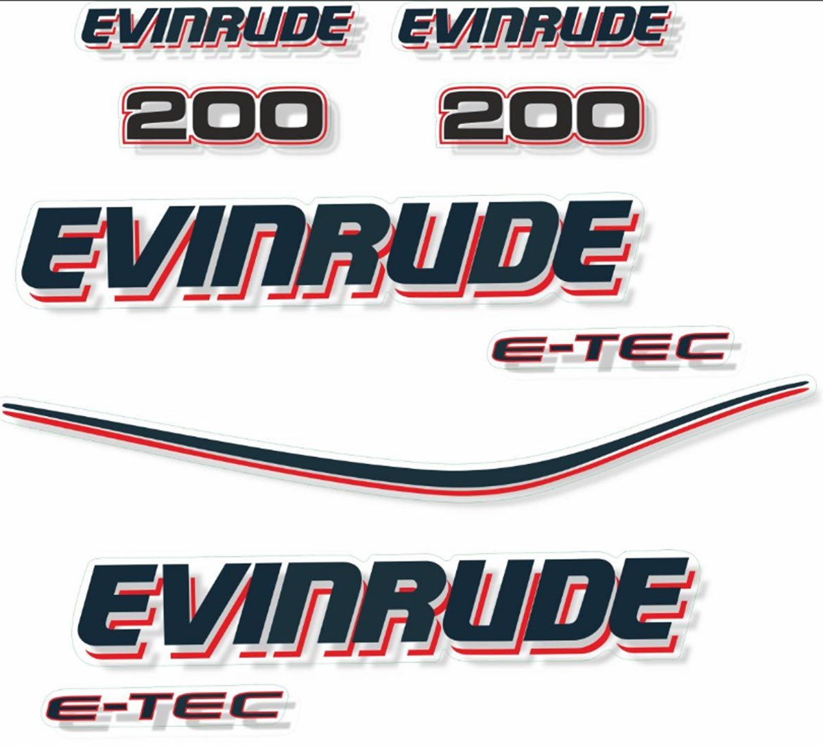 Evinrude 200 Hp Tekne Sticker Etiket Modeli