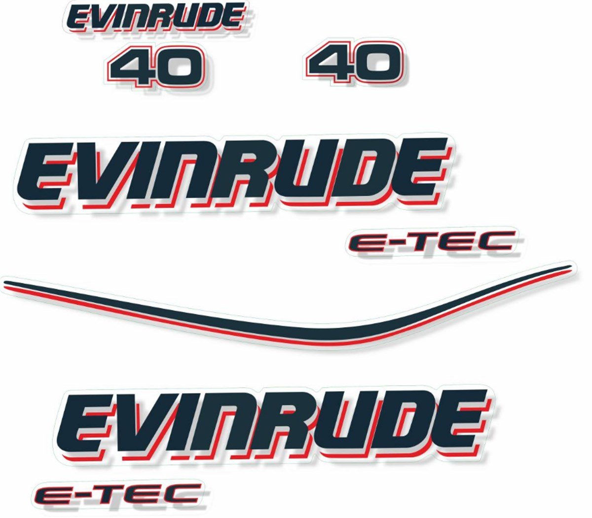 Evinrude 40 Hp Tekne Sticker Etiket Modeli