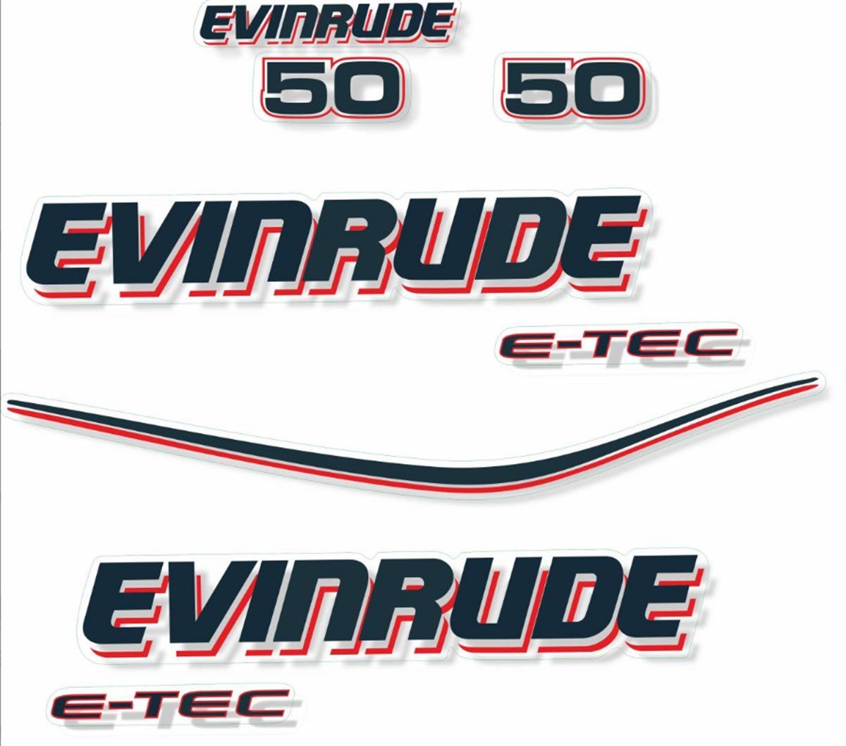 Evinrude 50 Hp Tekne Sticker Etiket Modeli