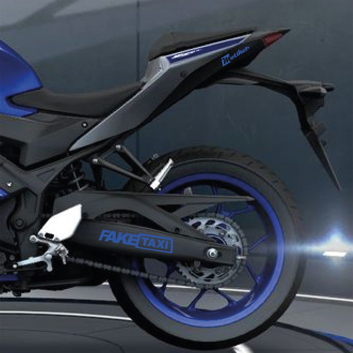 Fake Taxi Yazılı Lacivert Arka Maşa Sticker Etiket Modeli