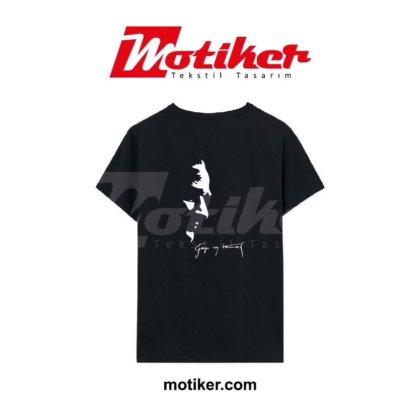 Gazi Mustafa Kemal Atatürk Silüeti Baskılı Tshirt Modeli
