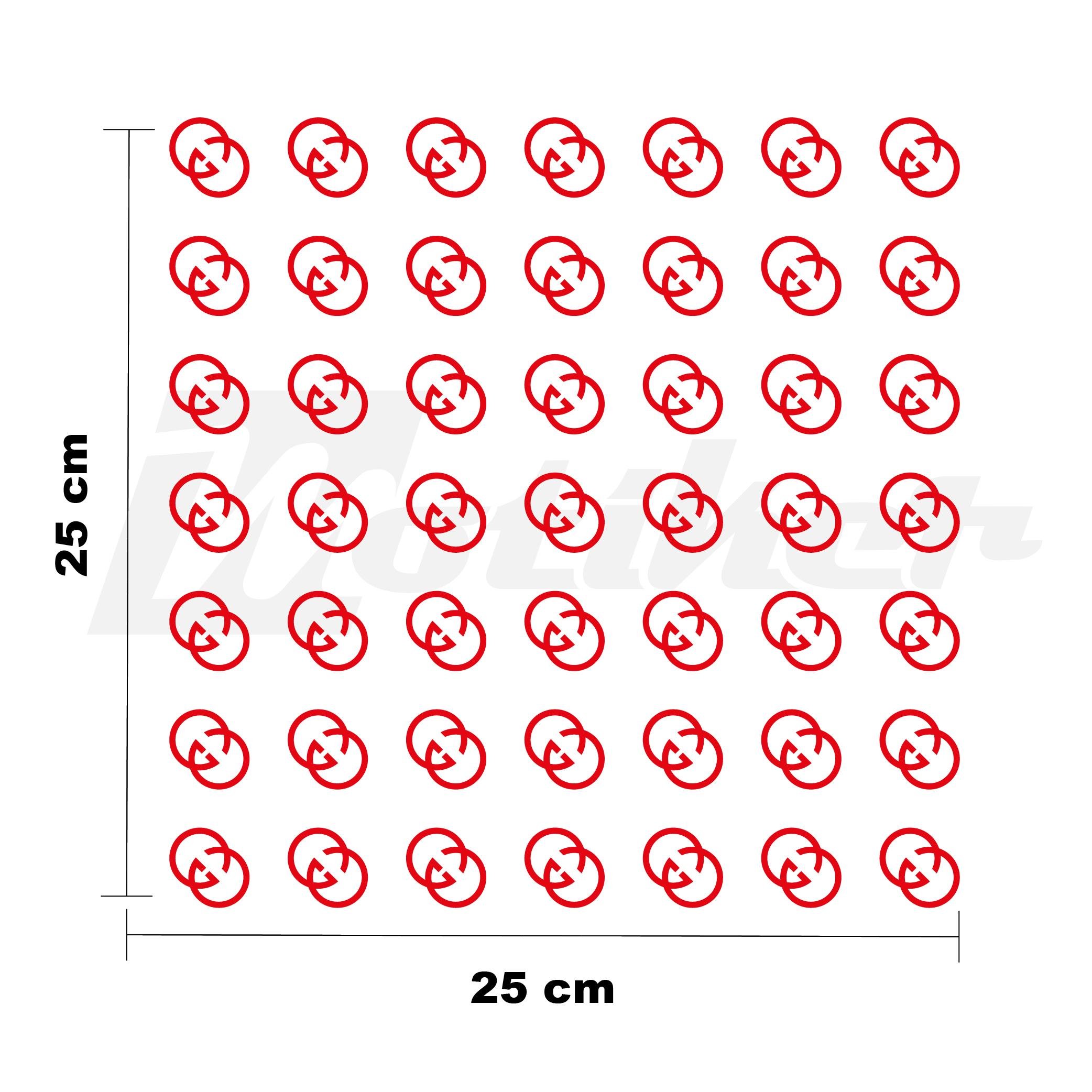 MARKALARGG 25x25cm Folyo Kesim Evrensel Desen Kaplama Kırmızı