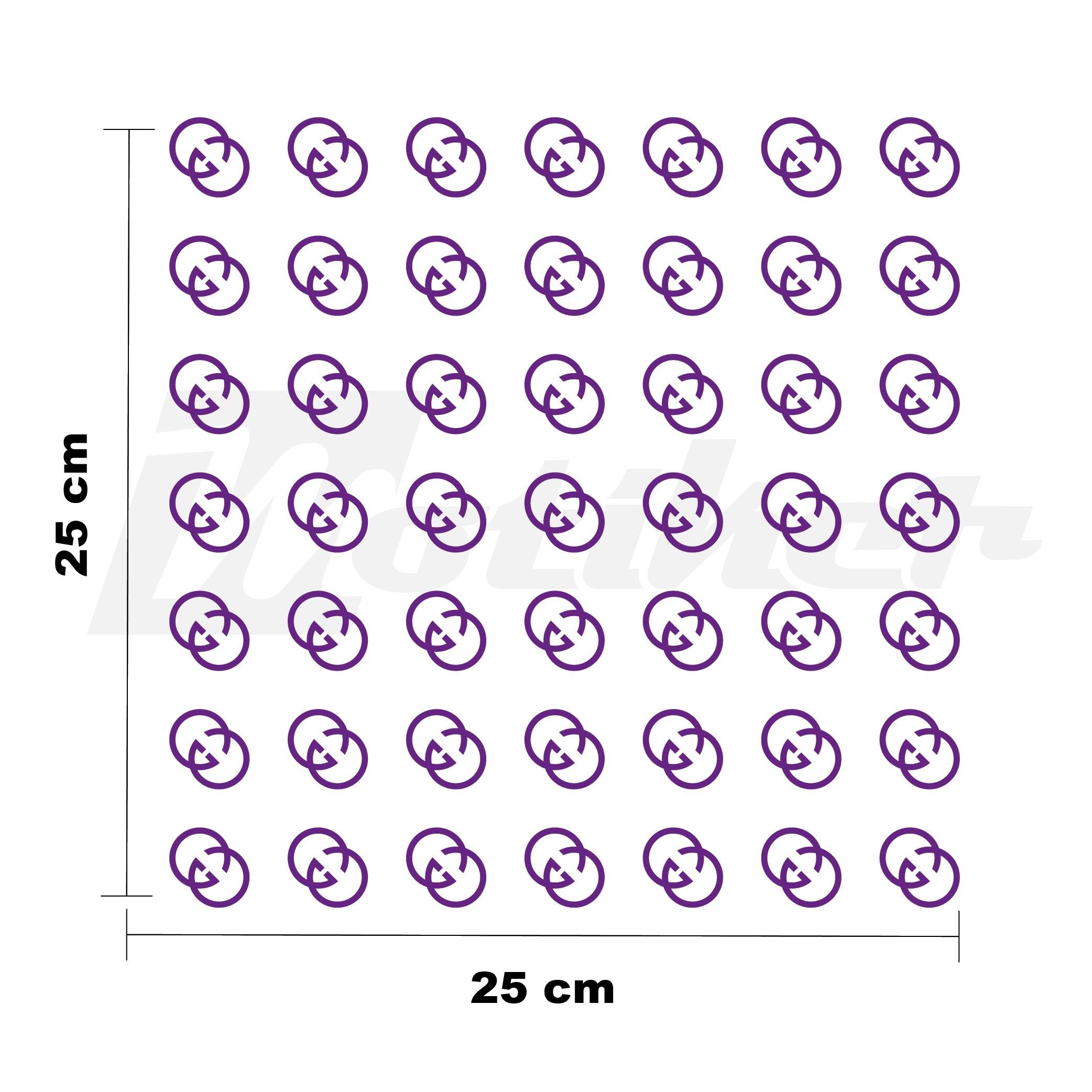 MARKALARGG 25x25cm Folyo Kesim Evrensel Desen Kaplama Mor