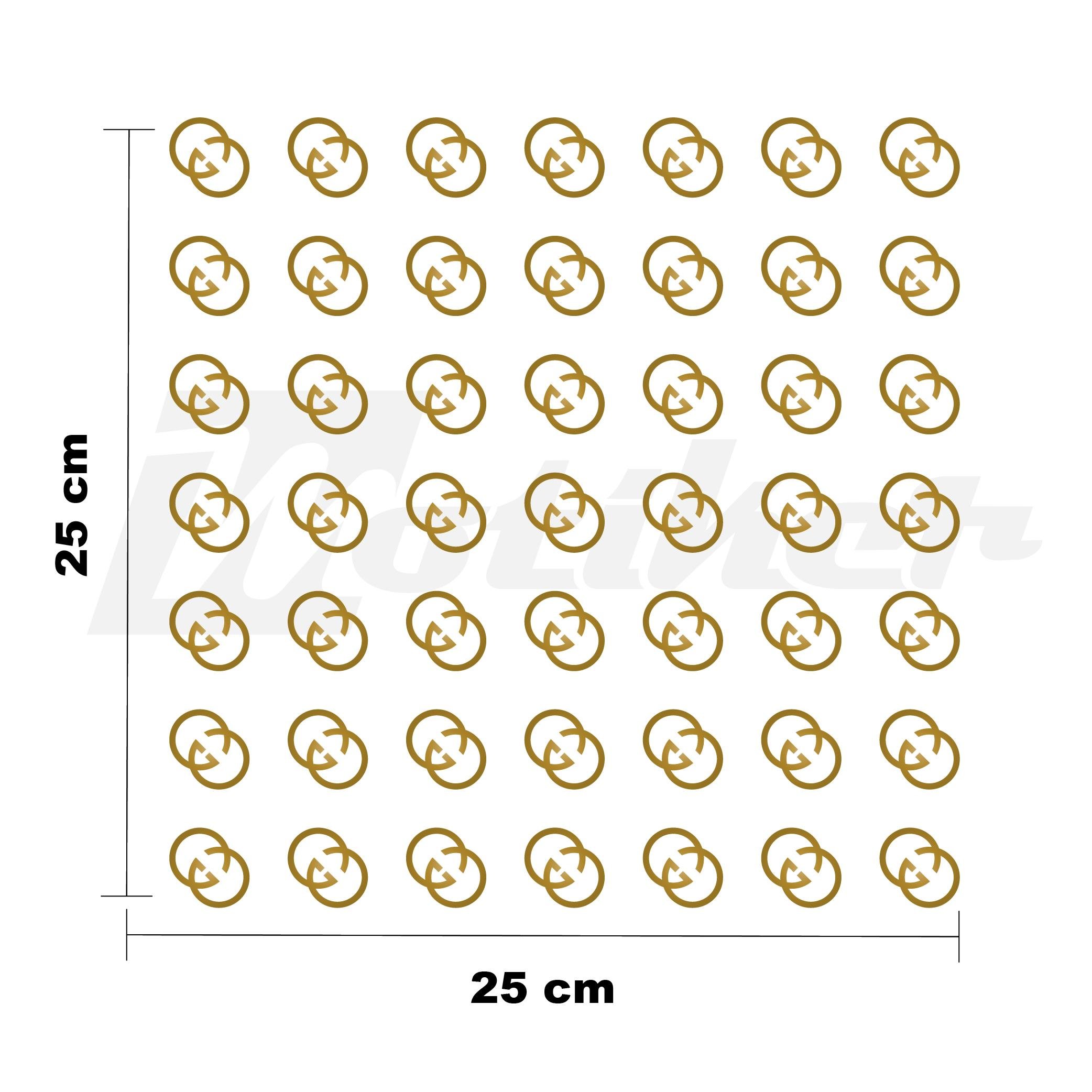 MARKALARGG 25x25cm Folyo Kesim Evrensel Desen Kaplama Gold