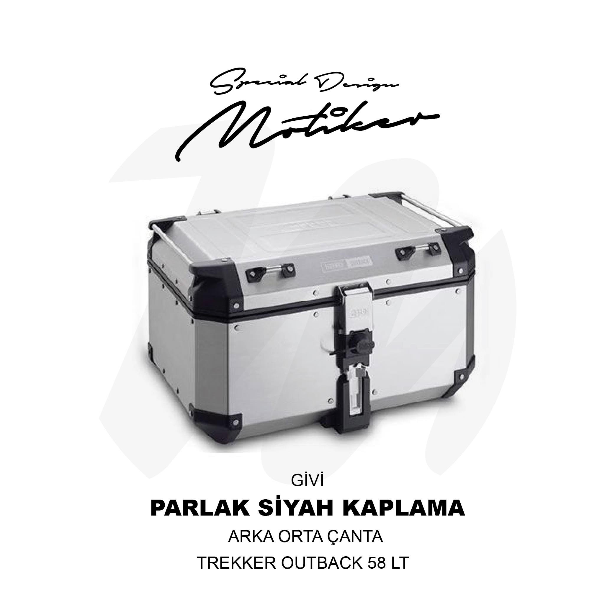 GİVİGİVİ TREKKER OUTBACK 58 LT ARKA ORTA ÇANTA UNIVERSAL PARLAK SİYAH KAPLAMA 