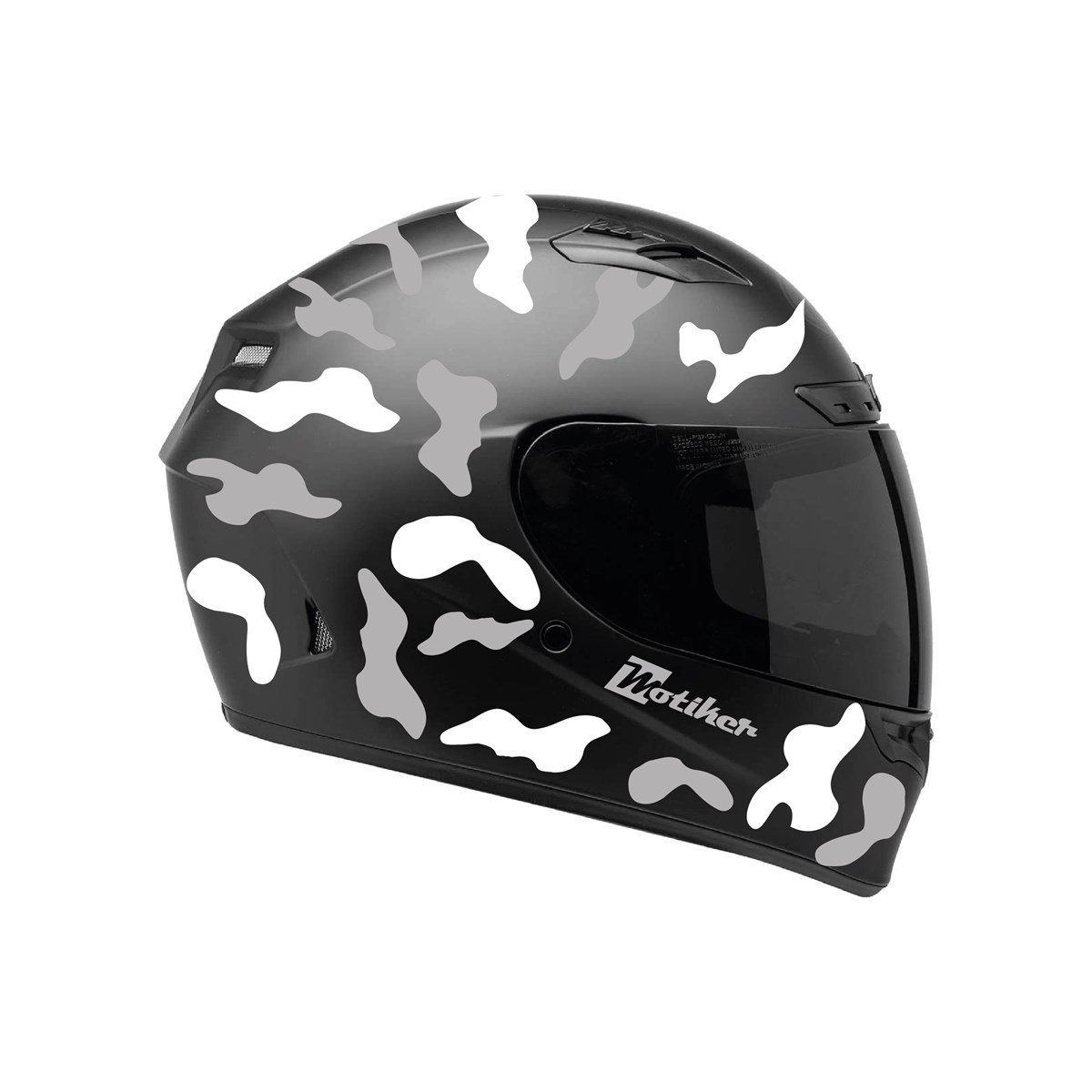 Gri Beyaz Kamuflaj Kask Sticker Modeli