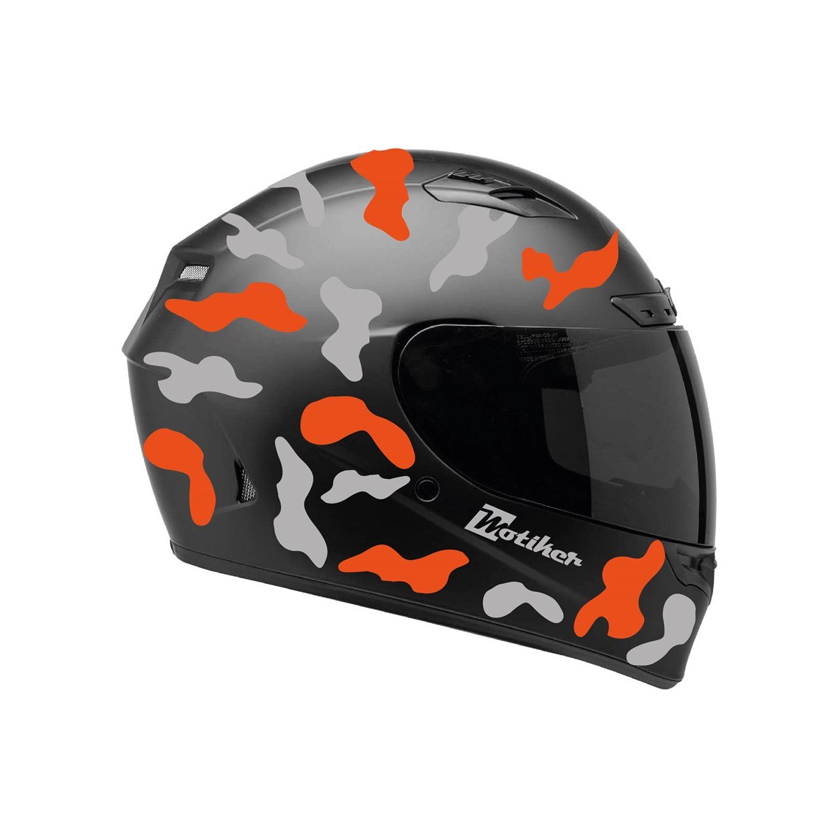 Gri Neon Turuncu Kamuflaj Kask Sticker Modeli
