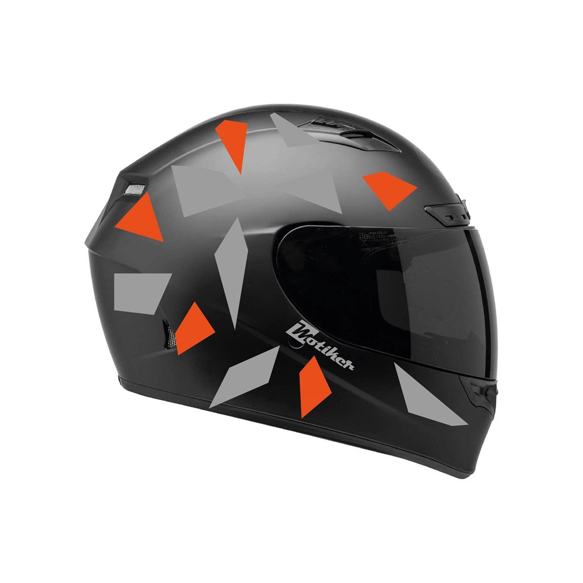 Gri Neon Turuncu Kamuflaj Kask Sticker Modeli