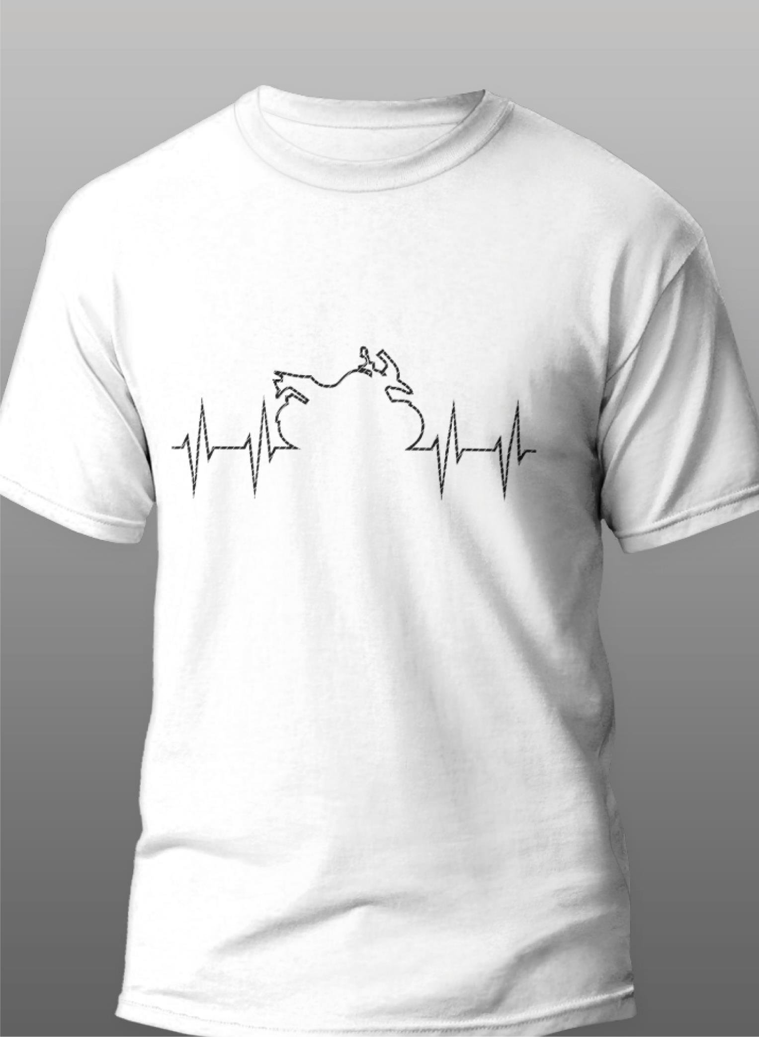 T-ShirtHeart Adventure Motorcu T-Shirt Modeli Beyaz