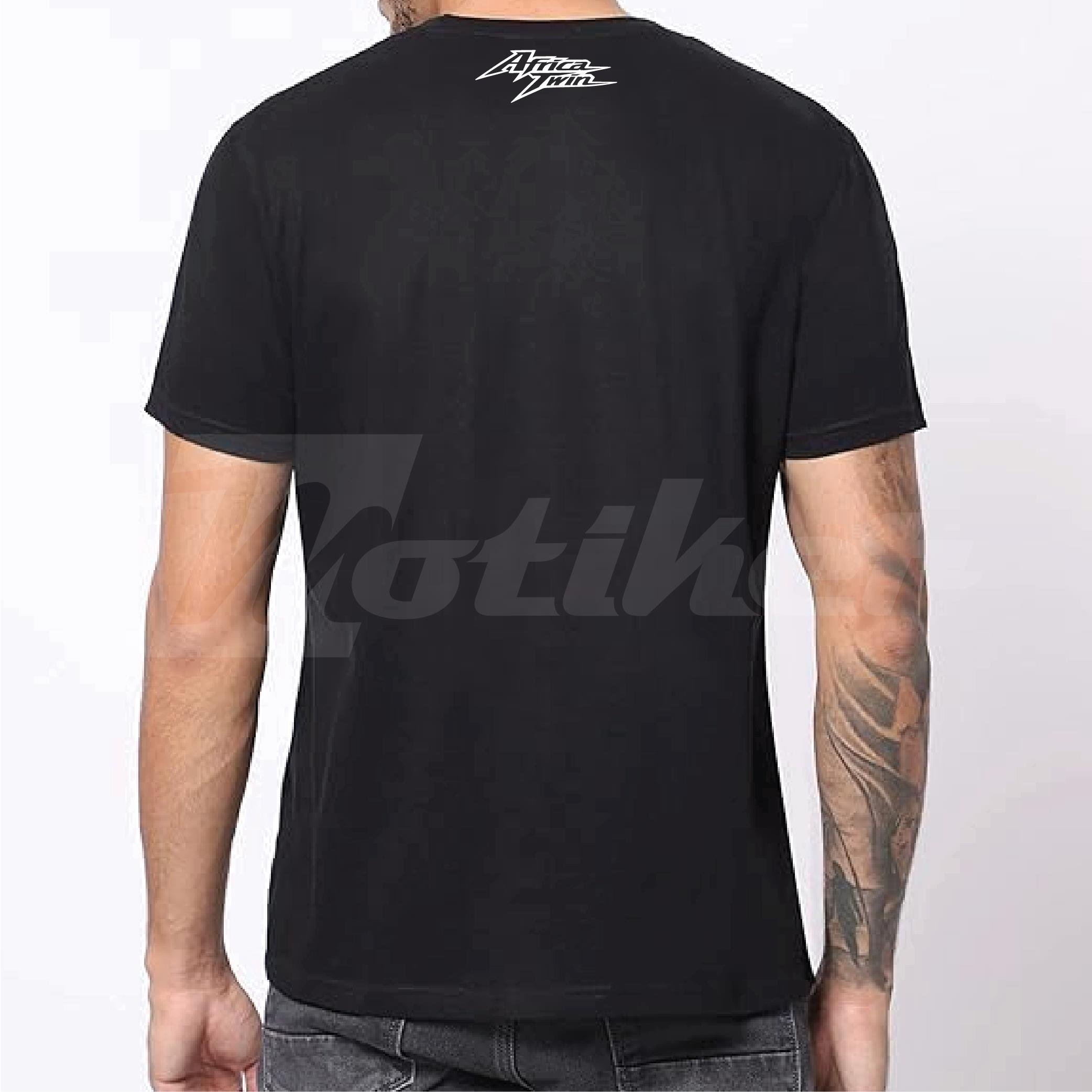 T-ShirtHonda Africa Twin Silüet Logo Tasarım Motorcu Tişörtü Beyaz 