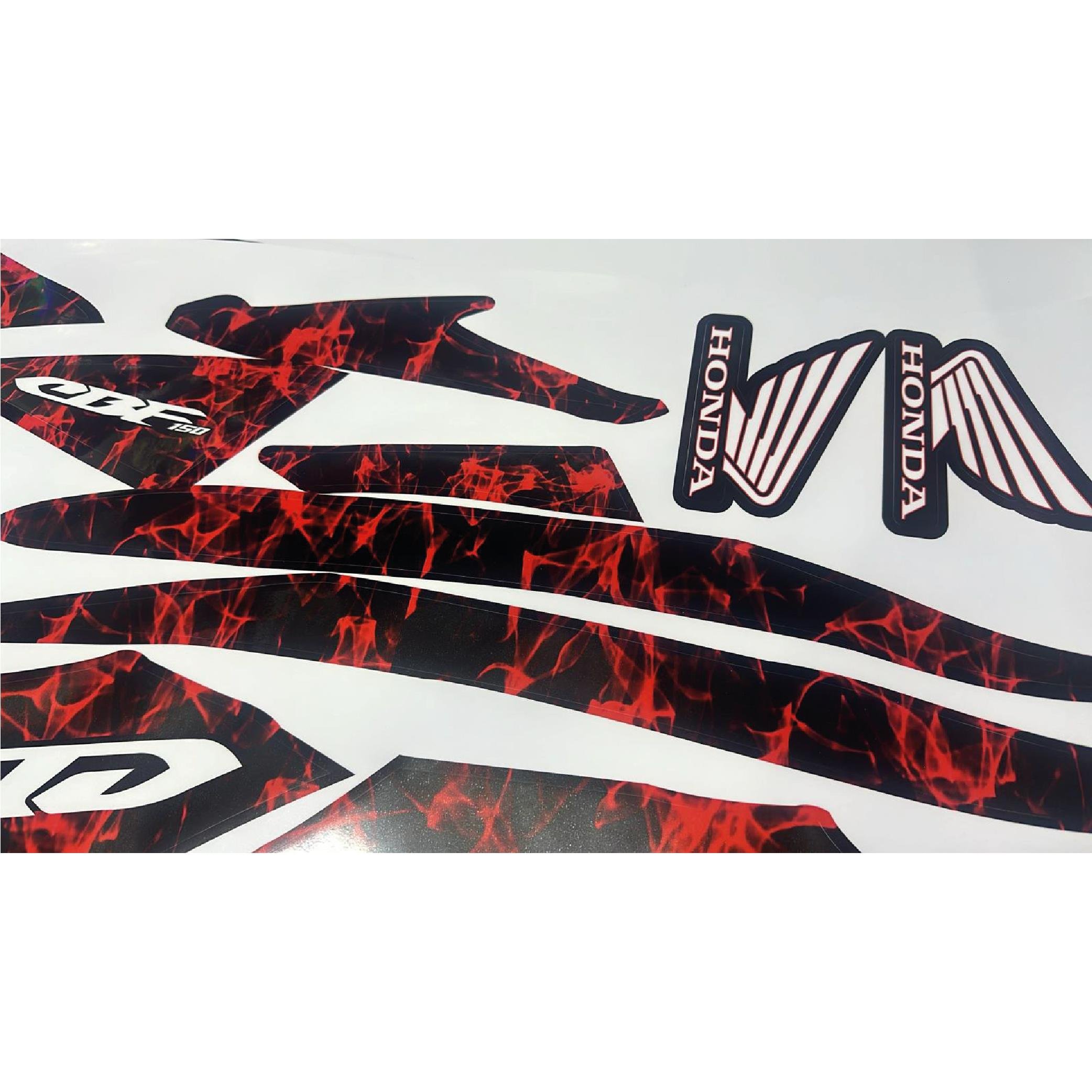 CBF150Honda CBF 150 Kırmızı Fırtına Desenli Sticker Etiket Modeli