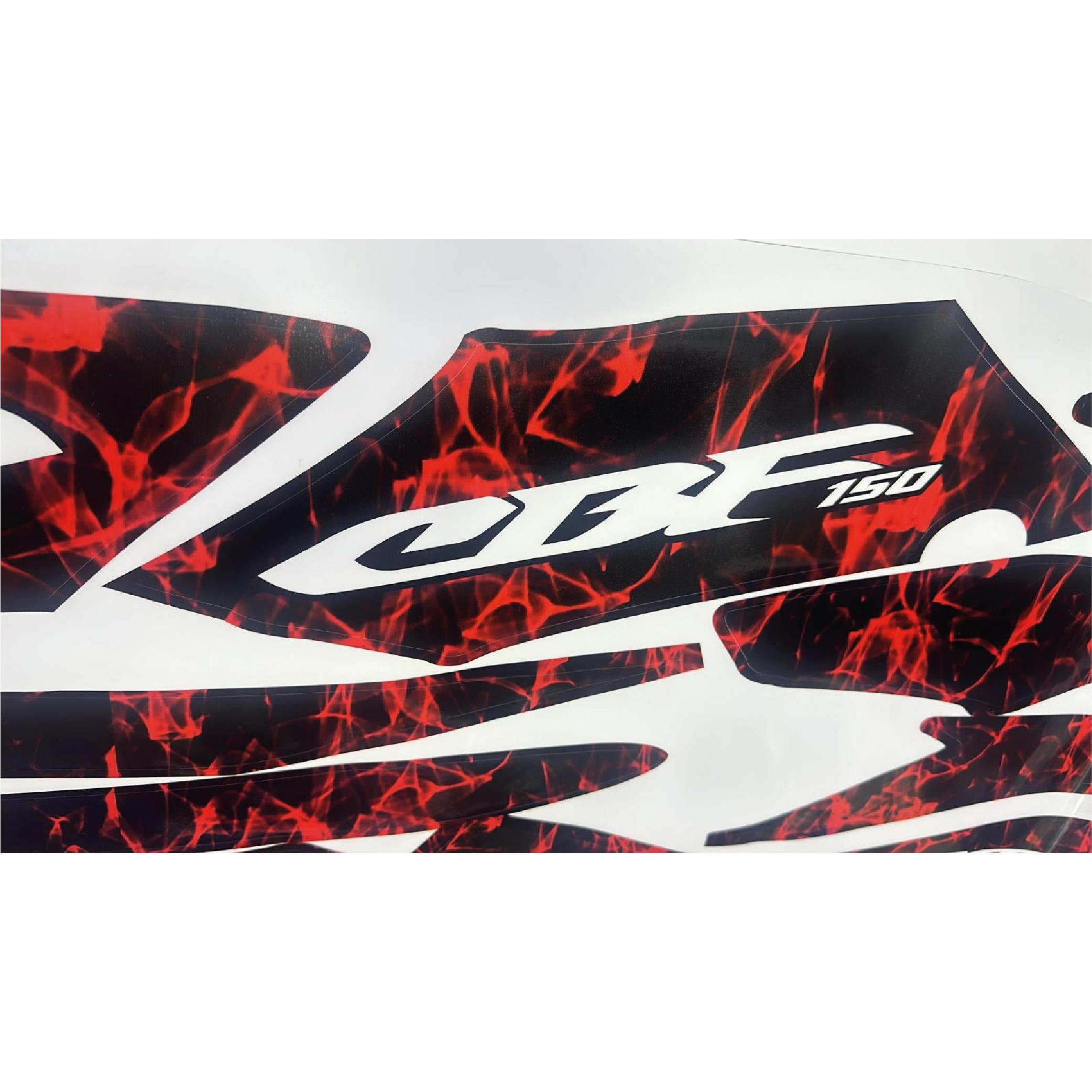 CBF150Honda CBF 150 Kırmızı Fırtına Desenli Sticker Etiket Modeli