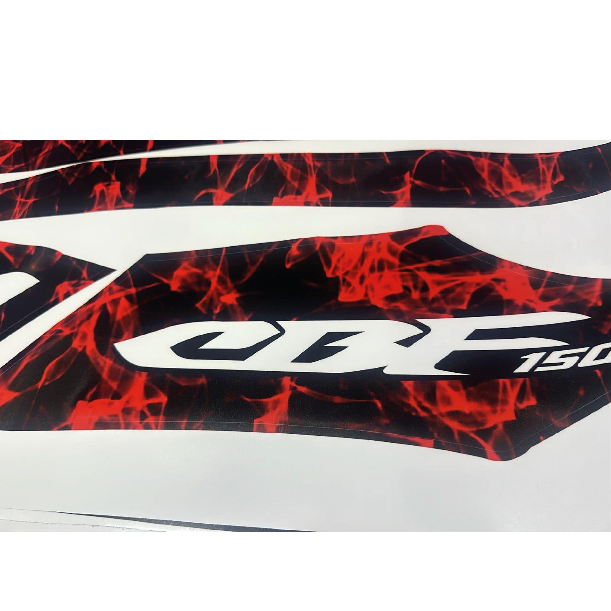 CBF150Honda CBF 150 Kırmızı Fırtına Desenli Sticker Etiket Modeli