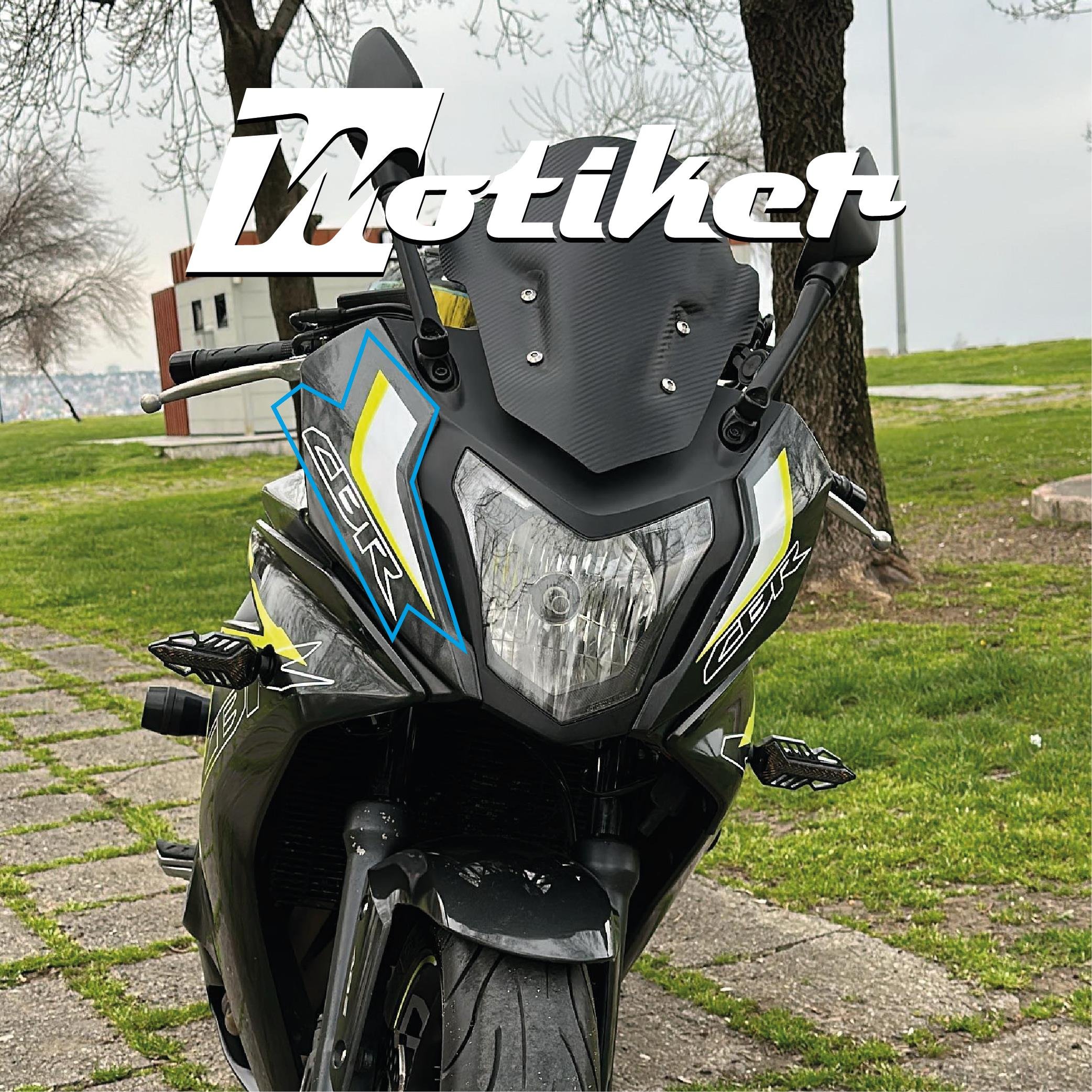 CBR650FHonda Cbr 650F Kafa Grenaj Sticker Neon Beyaz CBR Yazılı