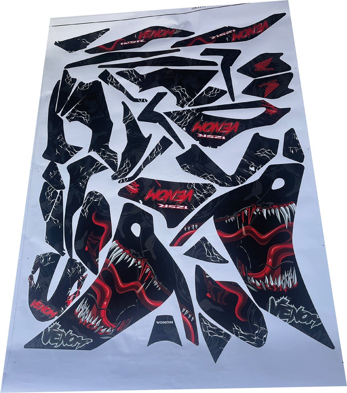 Honda CBR125R Venom Parça Sticker Baskılı Model