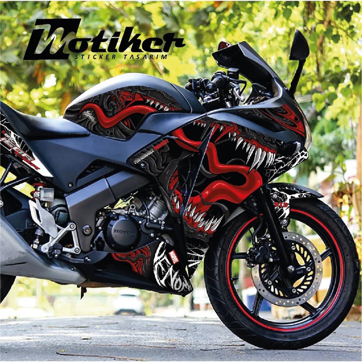 Honda CBR125R Venom Parça Sticker Baskılı Model