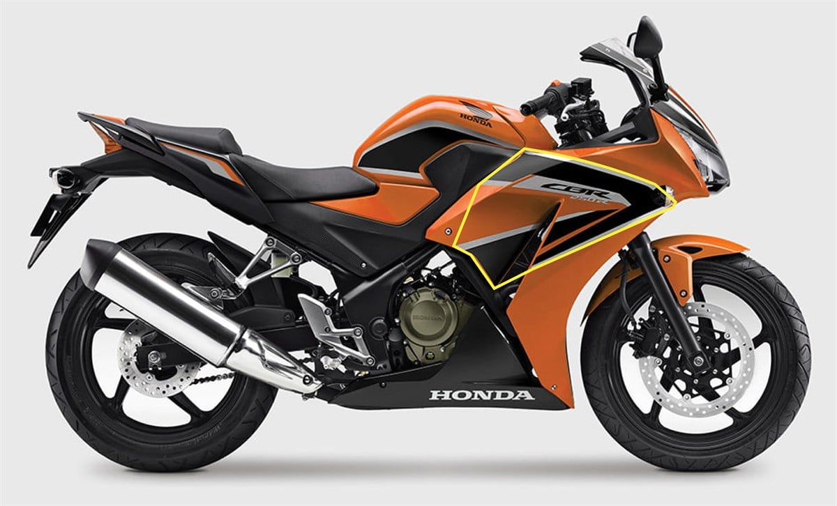 Honda Cbr250R 2014 Turuncu Sağ Grenaj Sticker