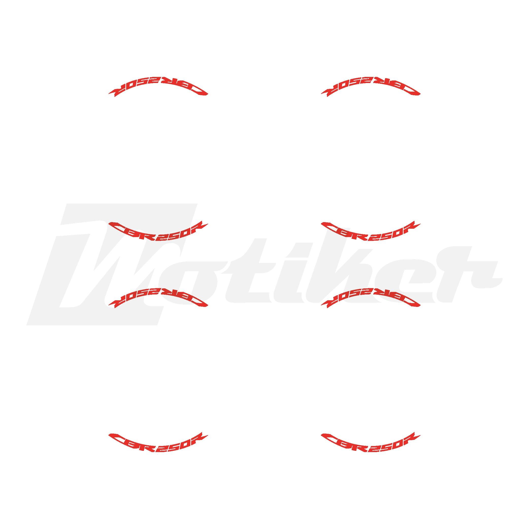 CBR250RHonda CBR250R Jant İçi Sticker Etiket Modeli Neon Turuncu (Kırmızı) Renk