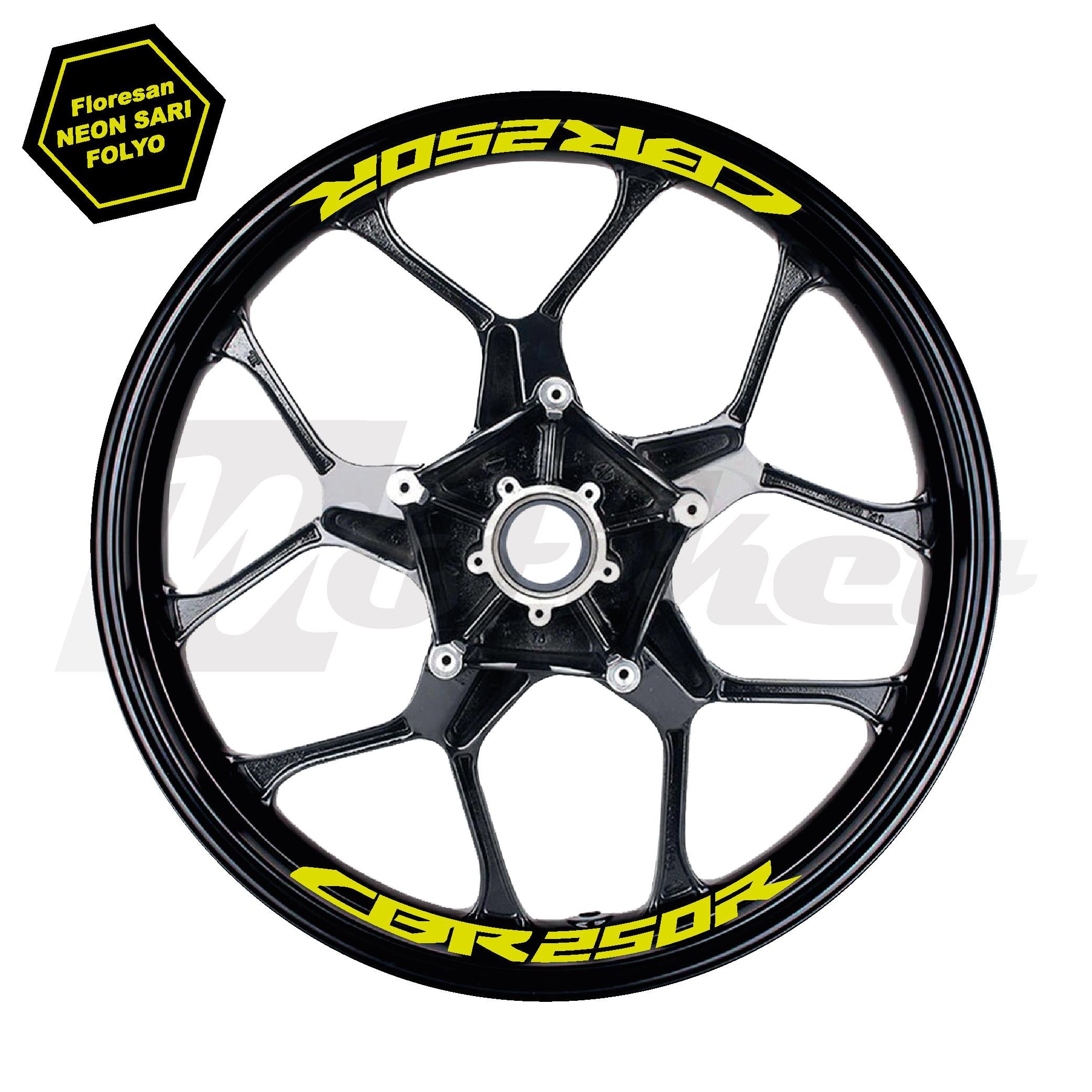 CBR250RHonda CBR250R Jant İçi Sticker Etiket Modeli Neon Sarı (Yeşil) Renk