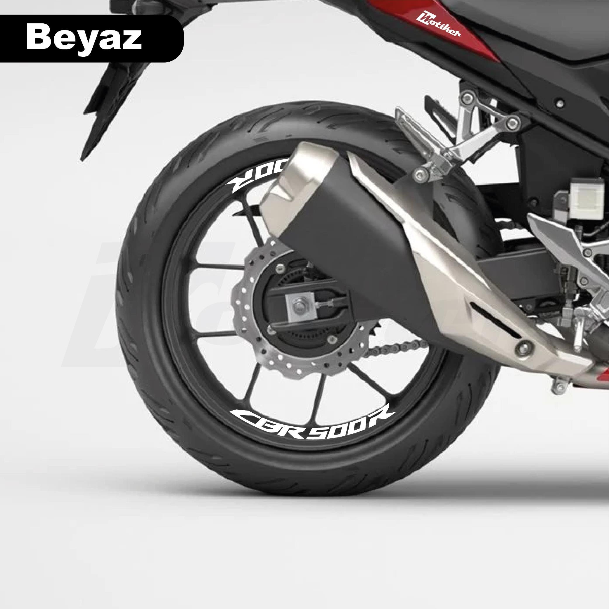 CBR500RHonda CBR500R Jant İçi Yazı Sticker Etiket Modeli Beyaz Renk
