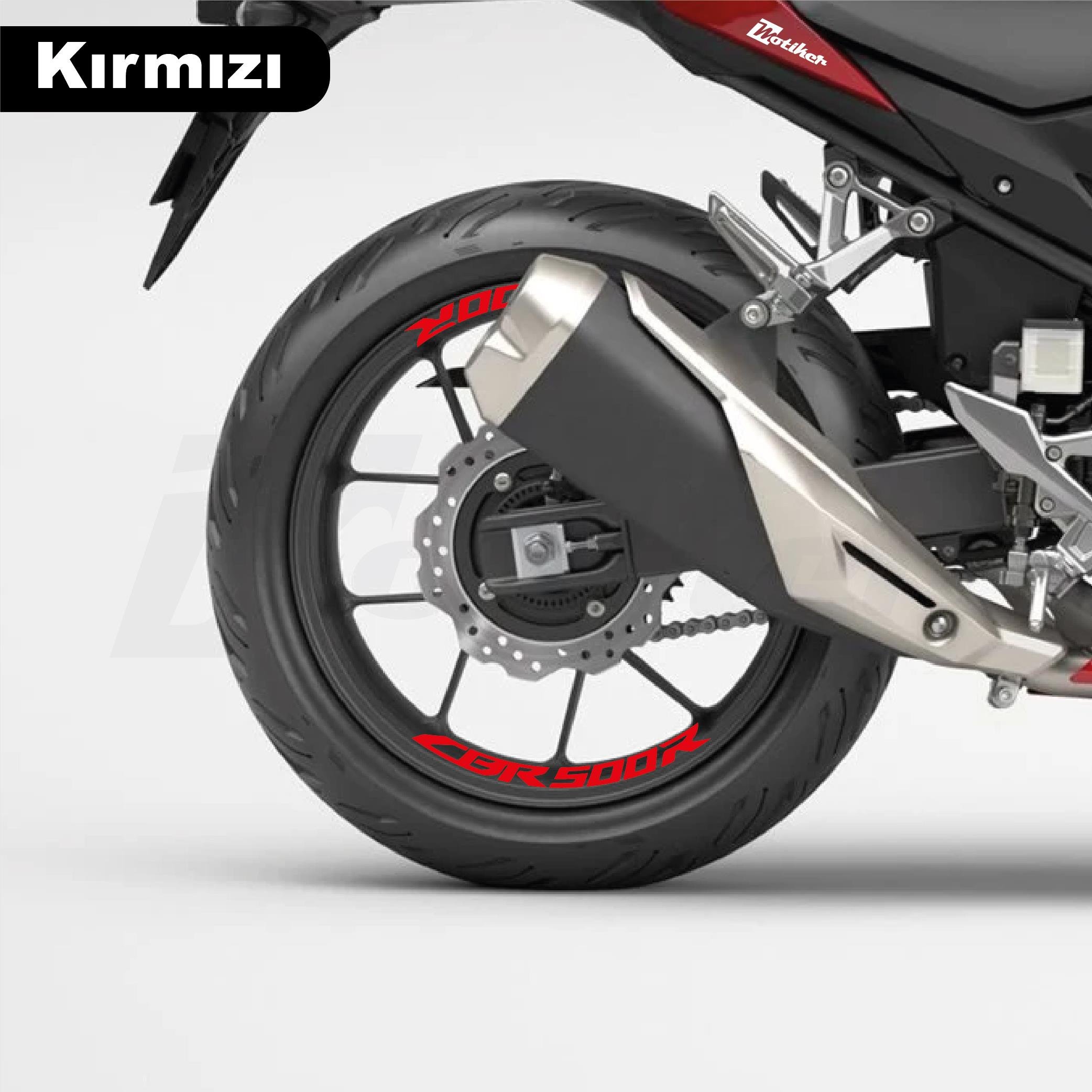 CBR500RHonda CBR500R Jant İçi Yazı Sticker Etiket Modeli Kırmızı Renk