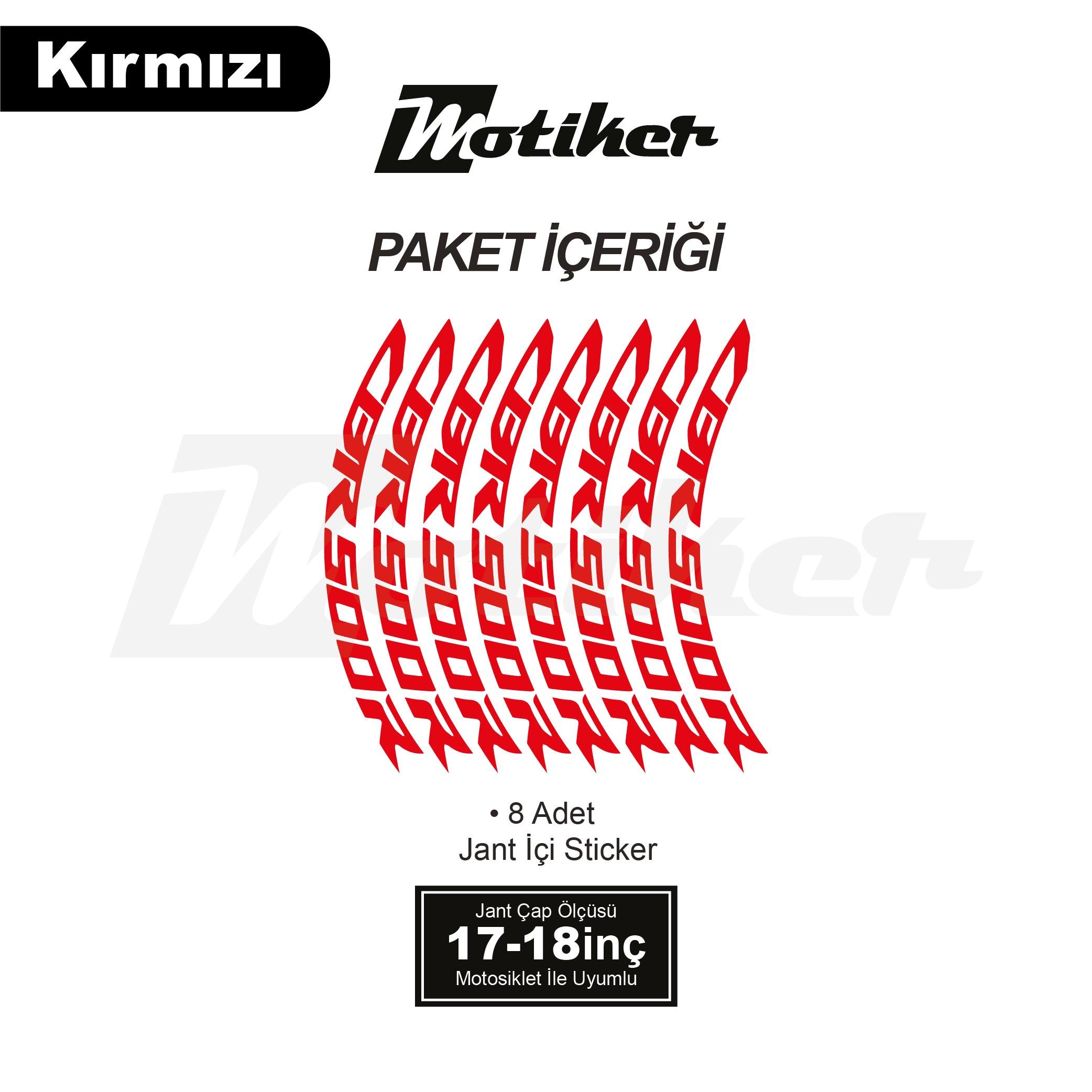 CBR500RHonda CBR500R Jant İçi Yazı Sticker Etiket Modeli Kırmızı Renk
