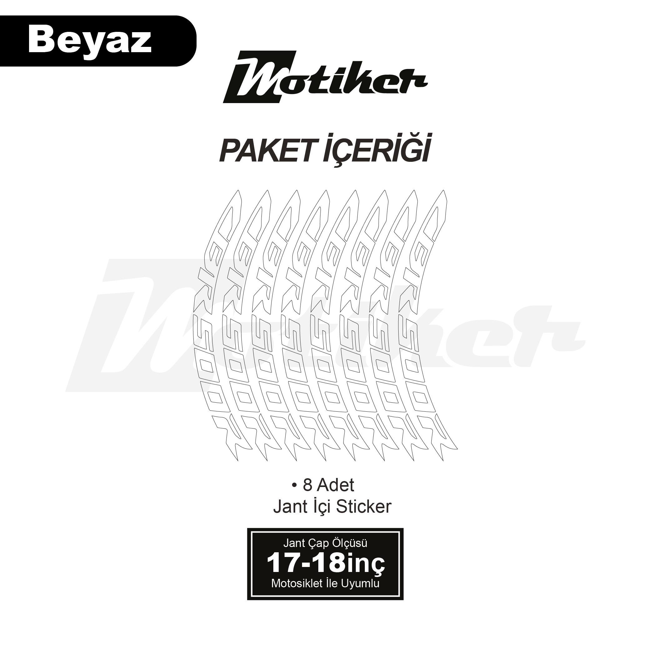 CBR500RHonda CBR500R Jant İçi Yazı Sticker Etiket Modeli Beyaz Renk