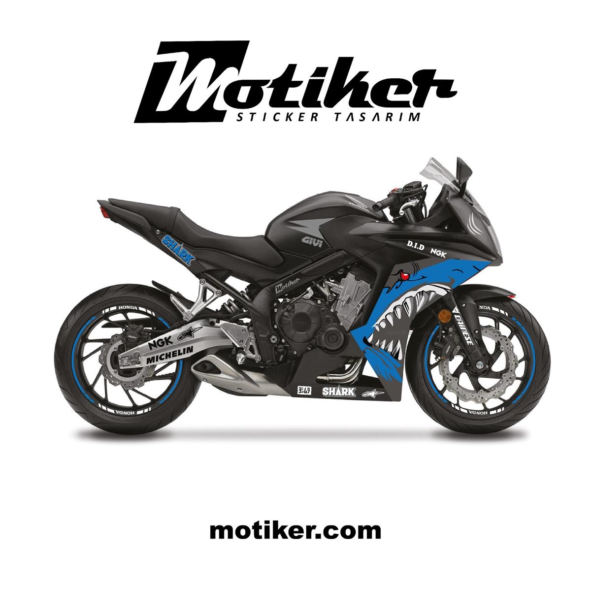 Honda CBR650F Shark Sticker Etiket  Modeli