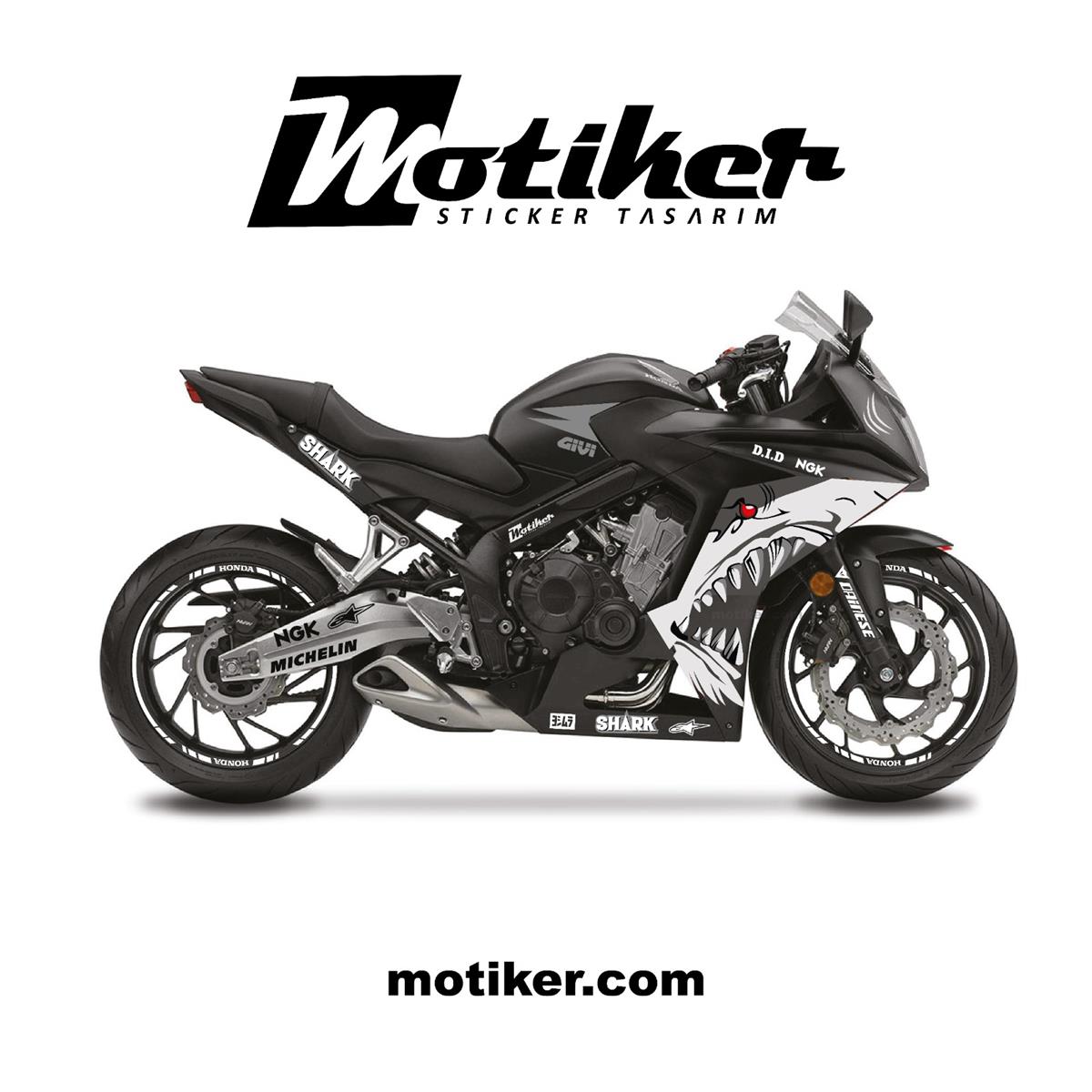 Honda CBR650F Shark Sticker Etiket  Modeli