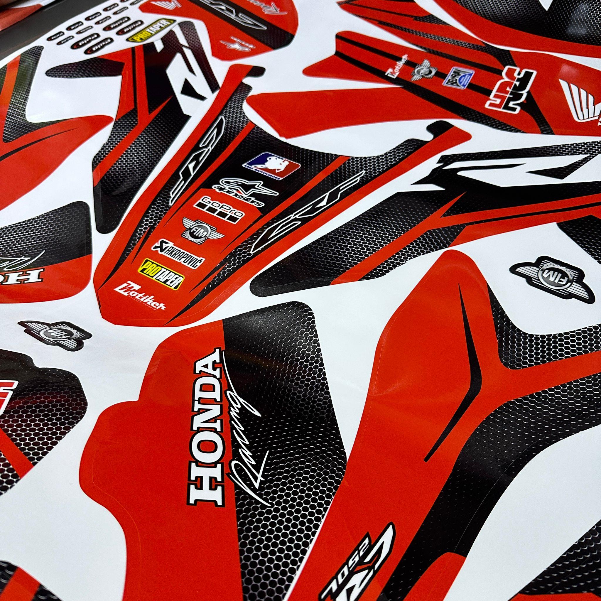 MotosikletHonda CRF 250 L Karbon Kırmızı Racing Tasarım Sticker Etiket Modeli