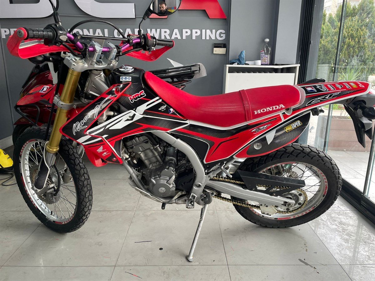 Honda CRF 250 L Karbon Kırmızı Racing Tasarım Sticker Etiket Modeli