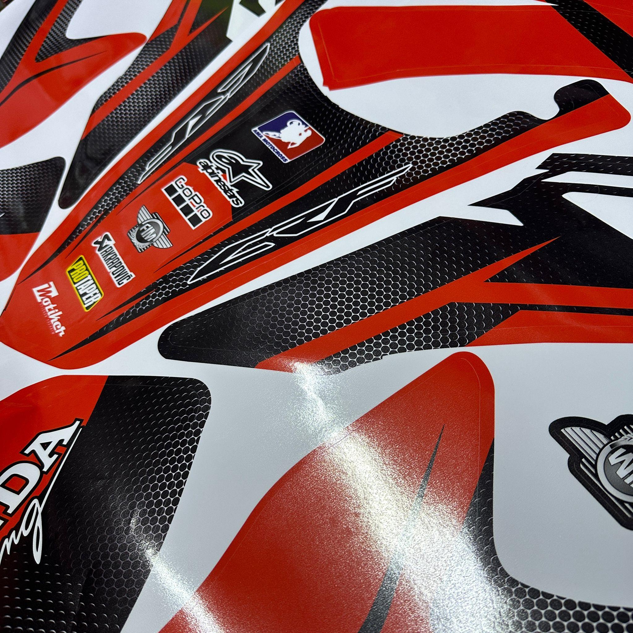MotosikletHonda CRF 250 L Karbon Kırmızı Racing Tasarım Sticker Etiket Modeli