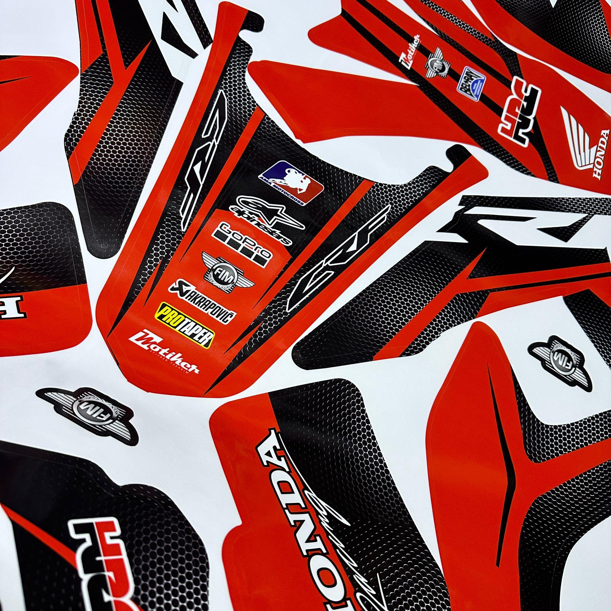MotosikletHonda CRF 250 L Karbon Kırmızı Racing Tasarım Sticker Etiket Modeli