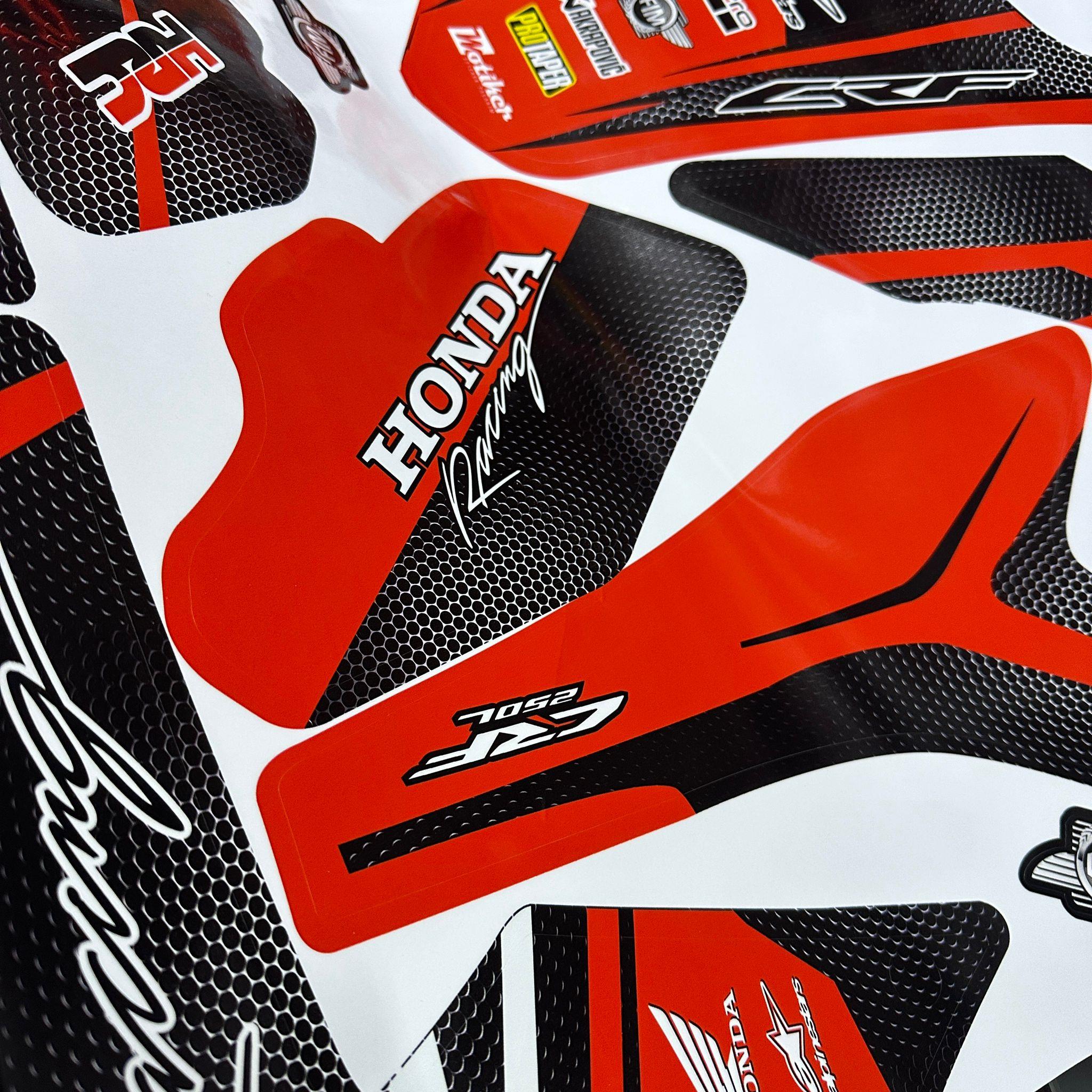 MotosikletHonda CRF 250 L Karbon Kırmızı Racing Tasarım Sticker Etiket Modeli