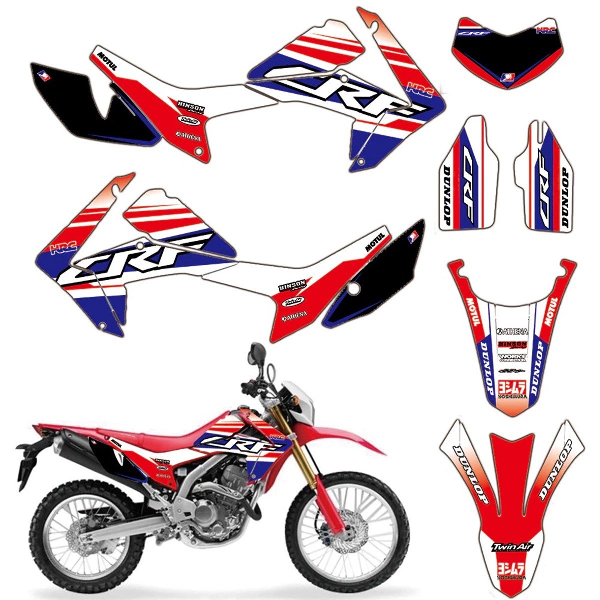 Honda CRF 250L HRC Sticker Etiket Kaplama Modeli
