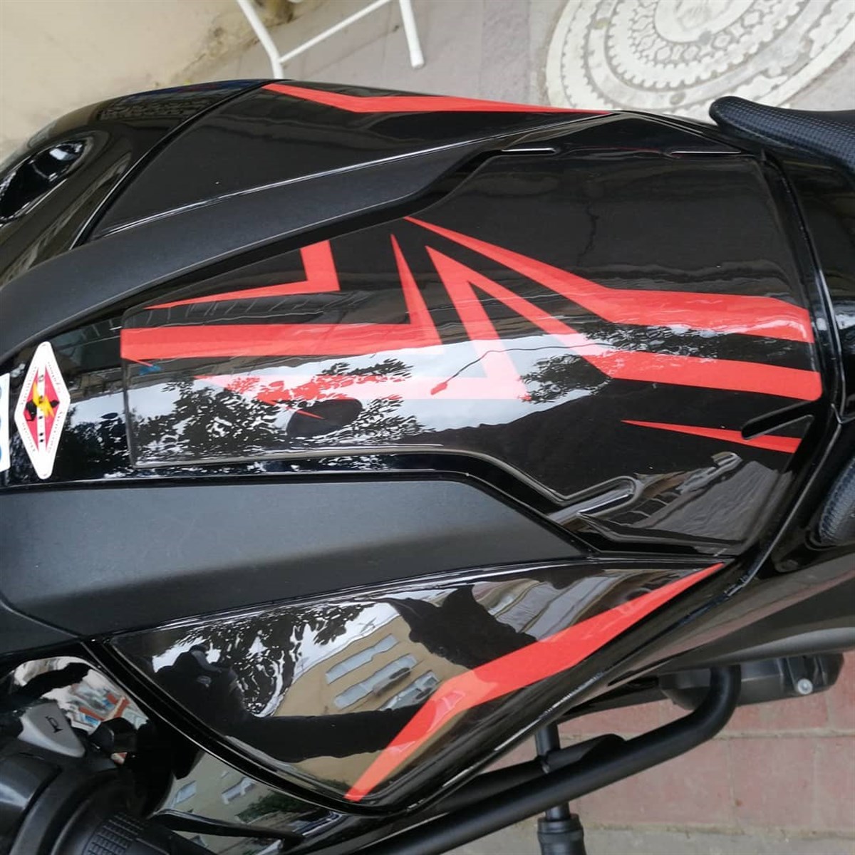 Honda Kırmızı Tank Pad Damla Sticker Modeli