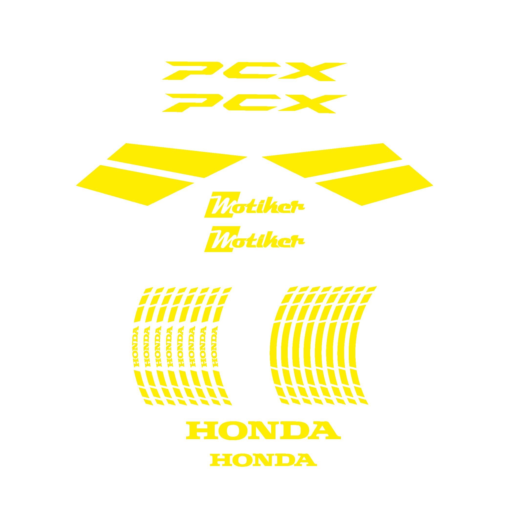 PCXHonda PCX 2021-2024 Açık Sarı Parçalı Takım Stikcer Etiket Modeli