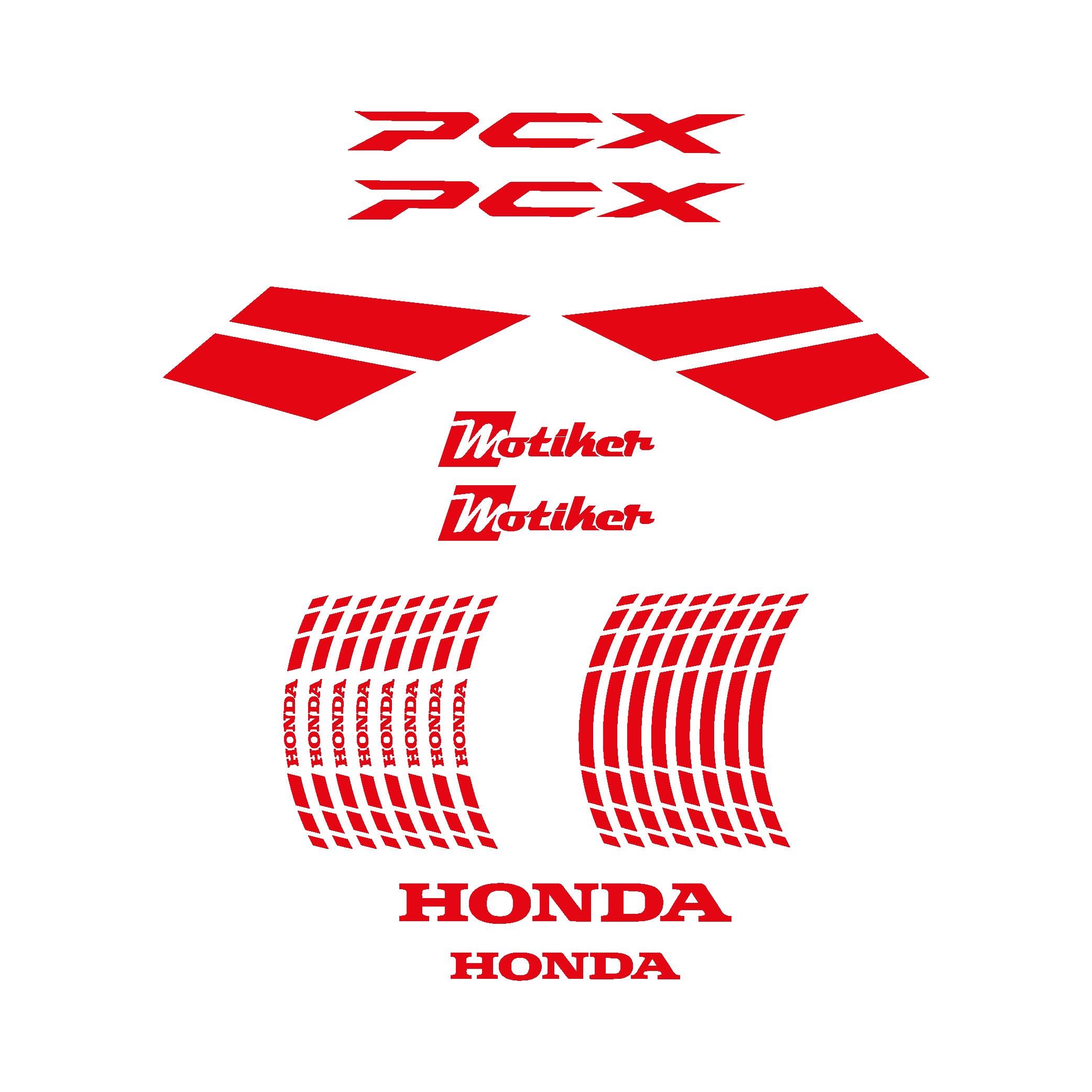 PCXHonda PCX 2021-2024 Kırmızı Parçalı Takım Stikcer Etiket Modeli
