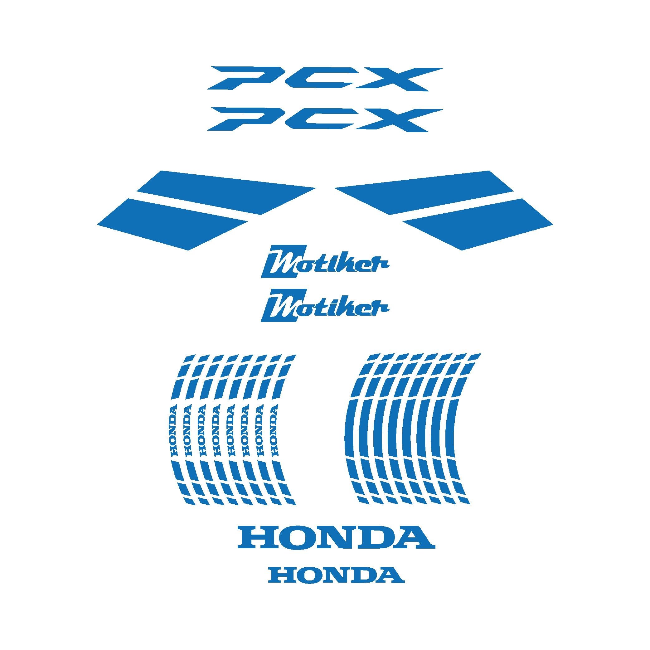 PCXHonda PCX 2021-2024 Mavi Parçalı Takım Stikcer Etiket Modeli