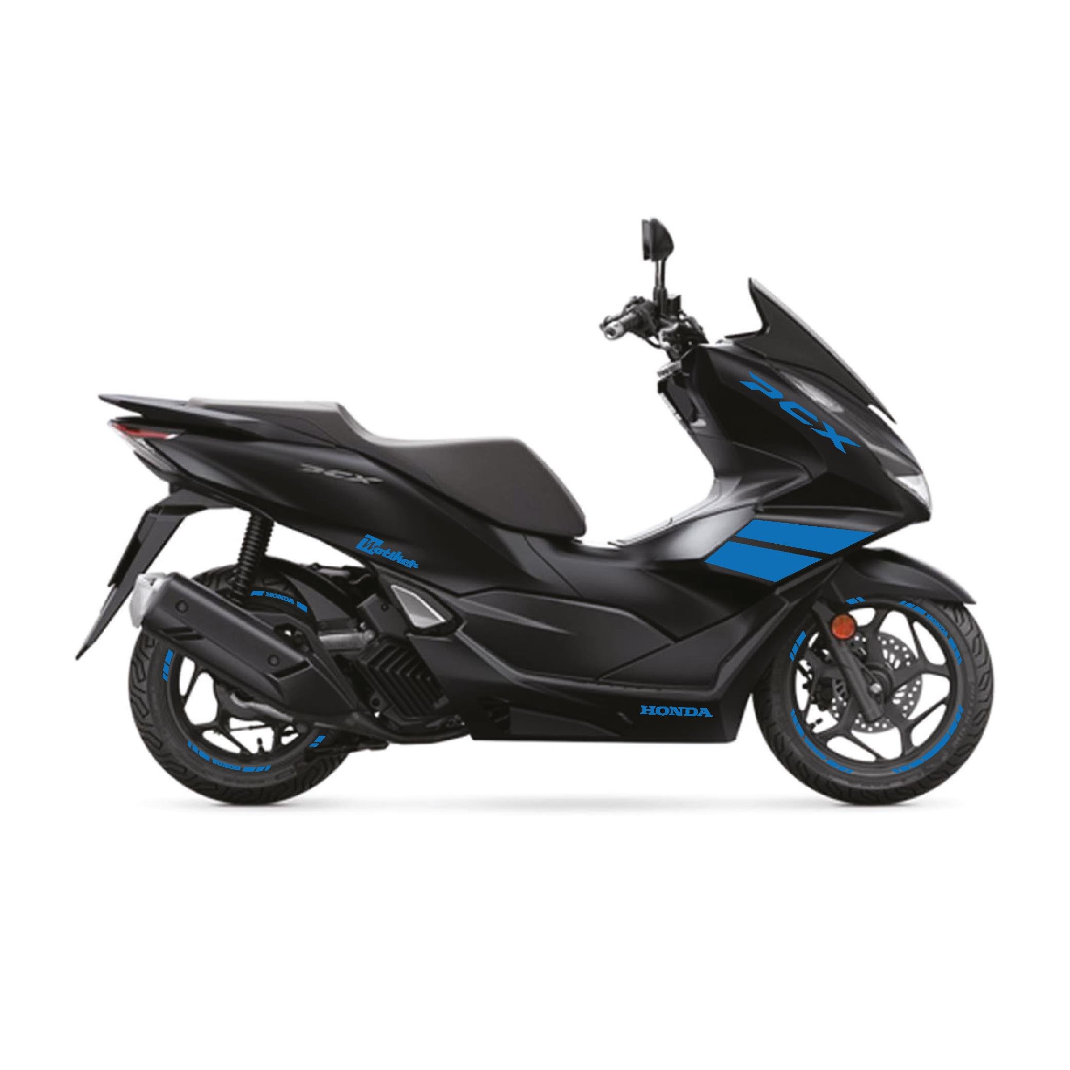 PCXHonda PCX 2021-2024 Mavi Parçalı Takım Stikcer Etiket Modeli